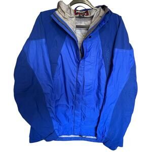 Marmot Gore Tex Performance Waterproof Hooded Jacket Royal Blue Size Large